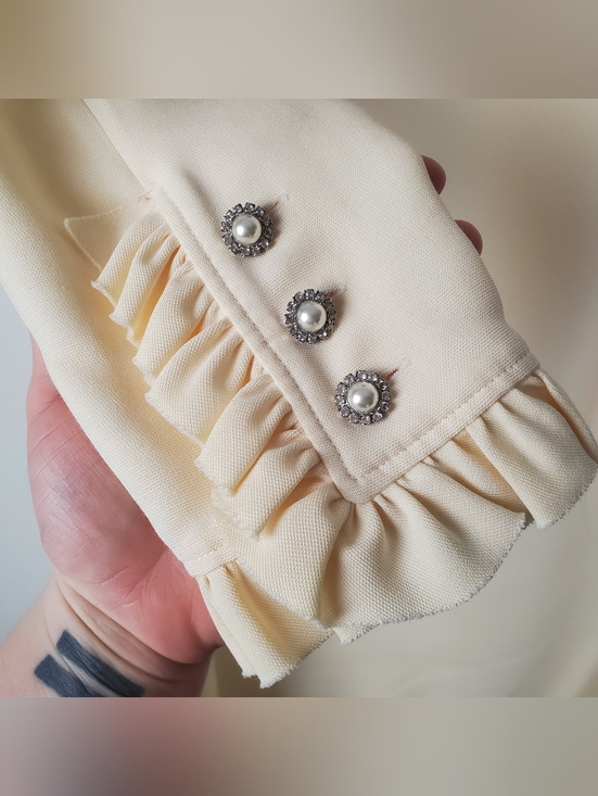 Gucci Cream Wool Long Sleeve Bow Tie Neck Dress Size 42 Italy - Picture 6 of 16